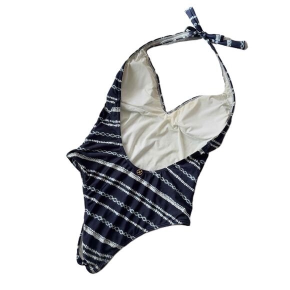 Vix Paula Hermanny Halter Tie-Back Plunge Navy Swimsuit Medium M - Picture 3 of 10